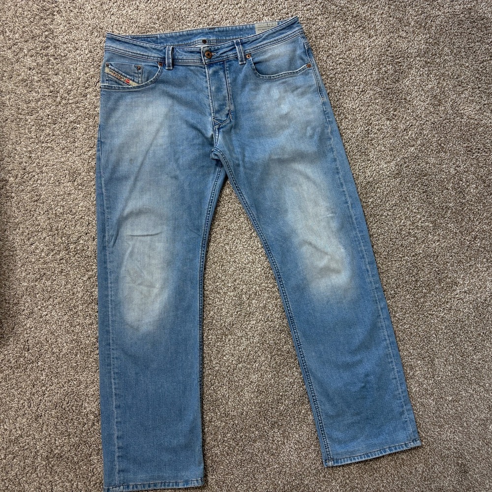 Diesel LARKEE Jeans Mens 34x32 (Act. 34x29.5) Light Wash Blue Faded Button Fly